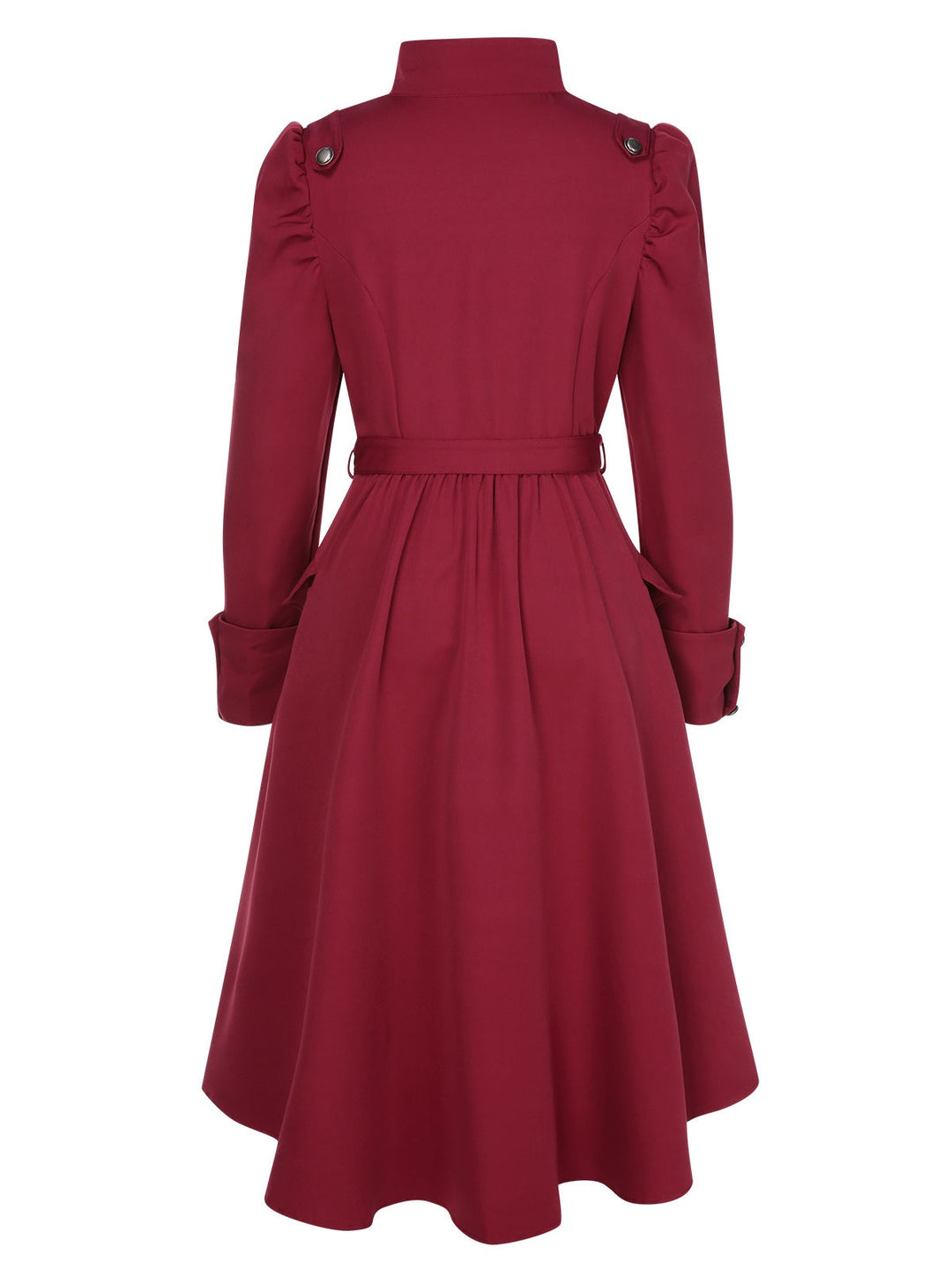 1950s Solid Stand Collar Button Coat - vintage outerwear, classic elegance for women