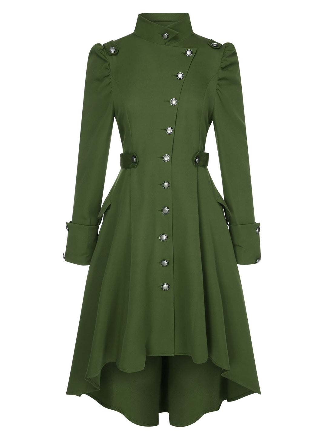 1950s Solid Stand Collar Button Coat - vintage outerwear, classic elegance for women