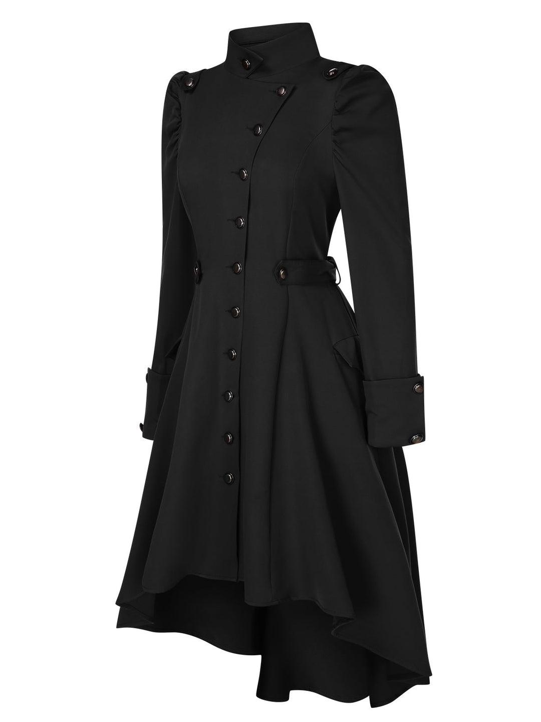 1950s Solid Stand Collar Button Coat - vintage outerwear, classic elegance for women