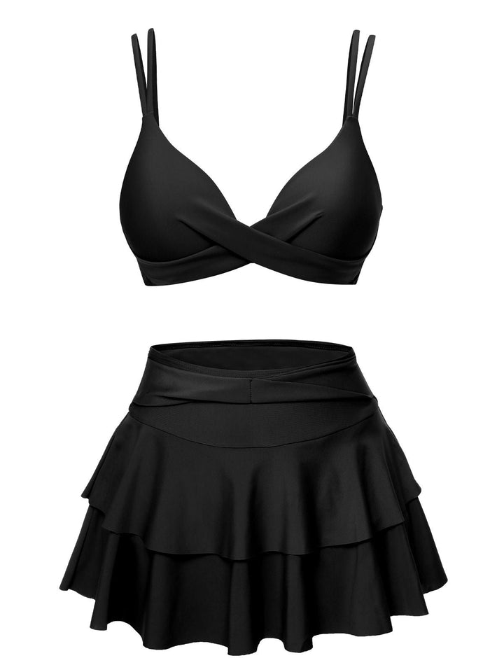 1950s Solid Suspender Skirt Swimsuit, vintage skirt, retro style - perfect for women who love vintage and retro fashion