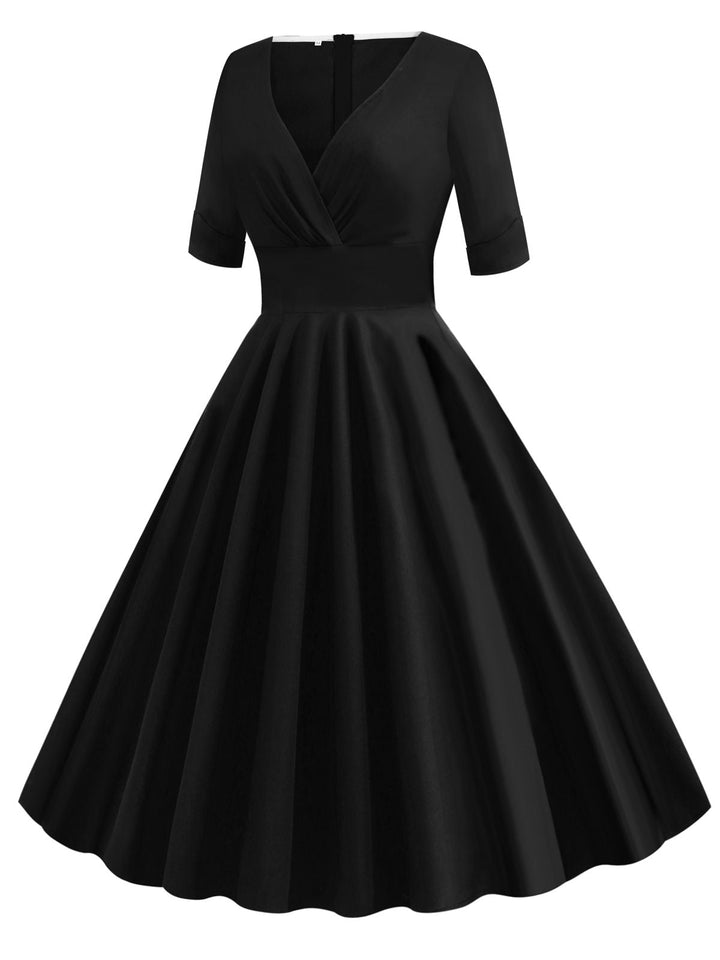 1950s Solid Sweetheart Fold Swing Dress — vintage elegance for the modern woman