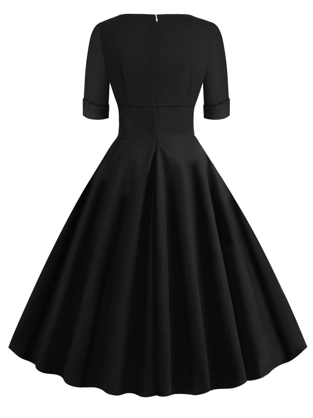 1950s Solid Sweetheart Fold Swing Dress: timeless style reimagined