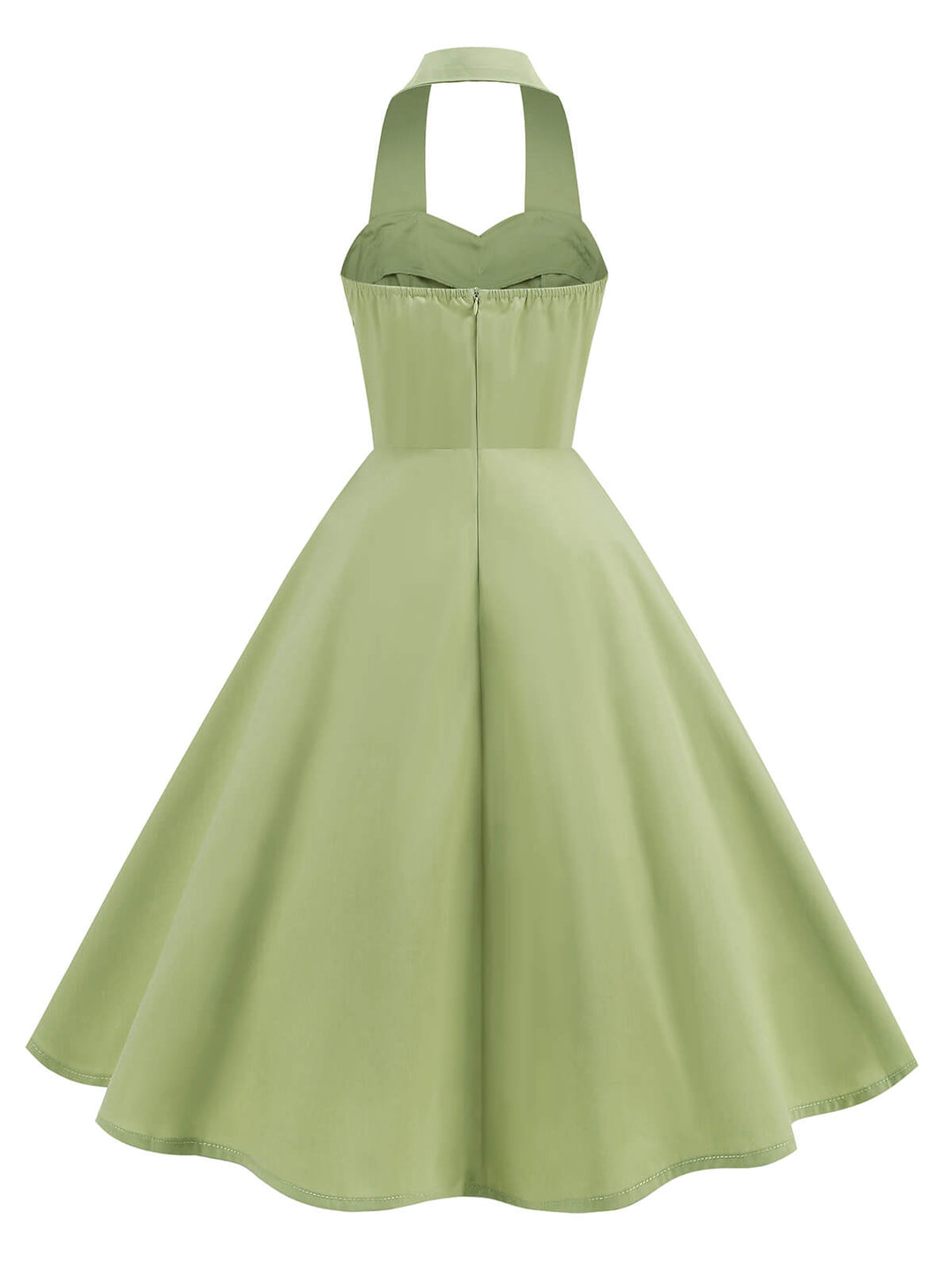 1950s Solid Sweetheart Neck Halter Dress: where 1950s romance meets her modern spirit