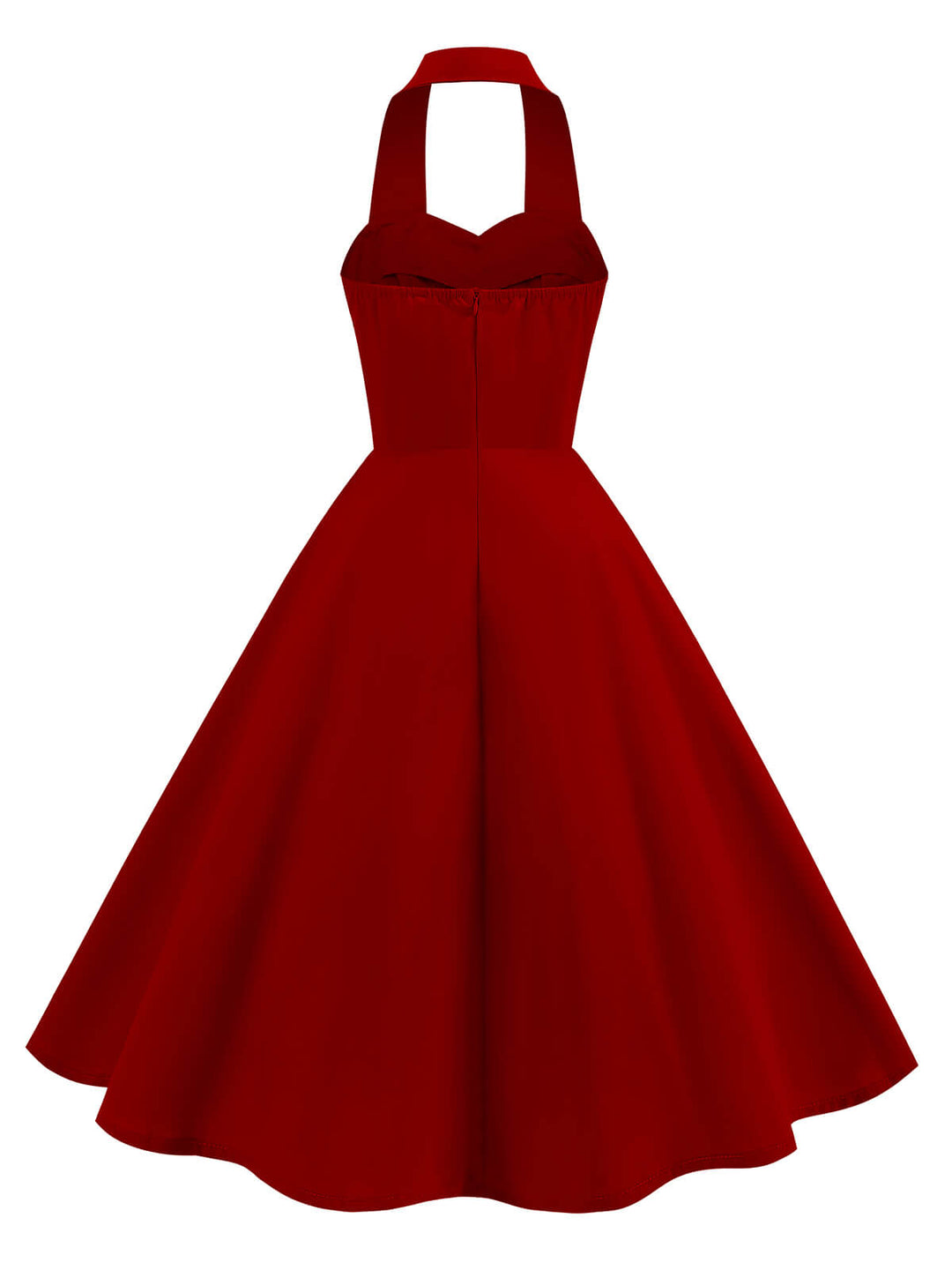1950s Solid Sweetheart Neck Halter Dress: where 1950s romance meets her modern spirit