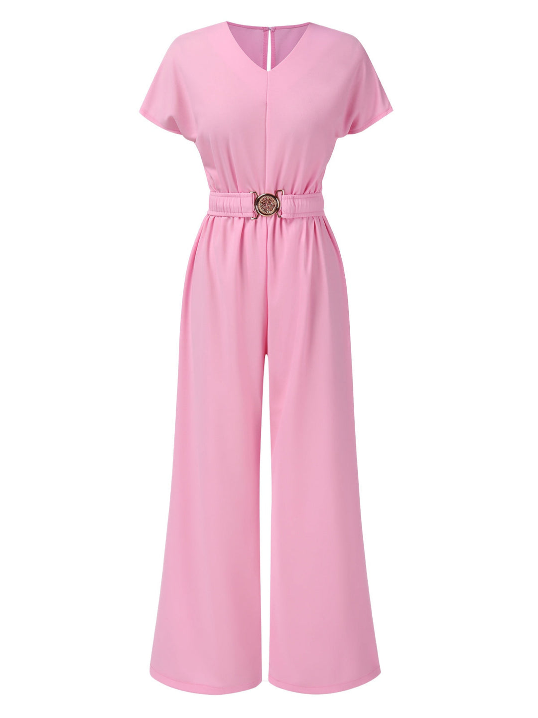 1950s Solid VNeck Belted Jumpsuit | 1950s | vintage romper, retro jumpsuit
