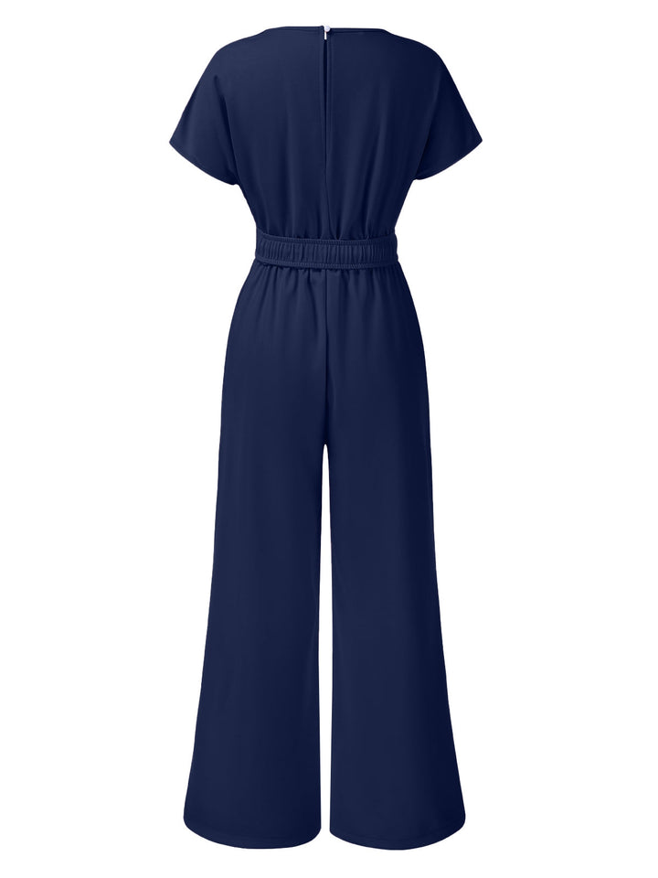 1950s Solid VNeck Belted Jumpsuit | 1950s | vintage romper, retro jumpsuit