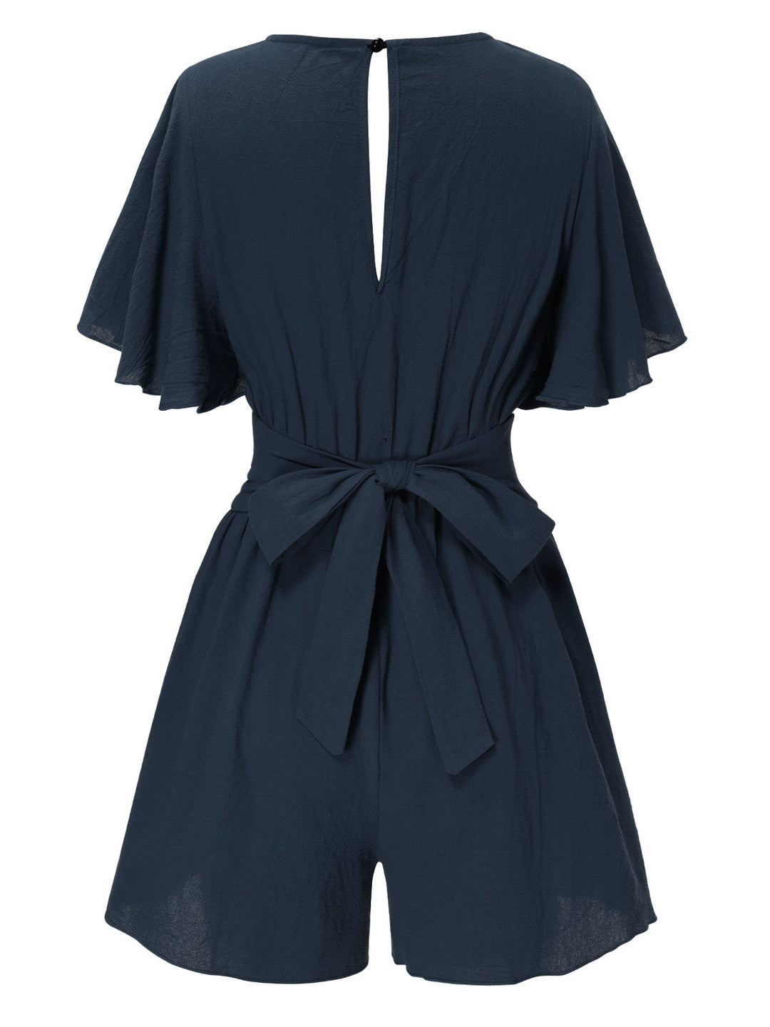 1950s Solid V-Neck Cotton Flounce Sleeve Romper, vintage romper, retro jumpsuit - perfect for women who love vintage and retro fashion