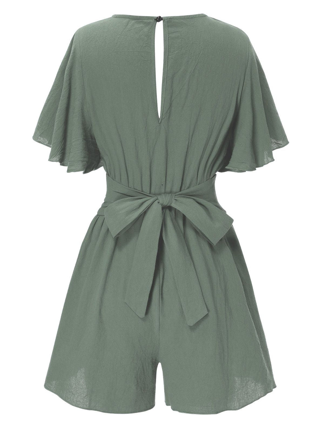 1950s Solid VNeck Cotton Flounce | 1950s | vintage romper, retro jumpsuit