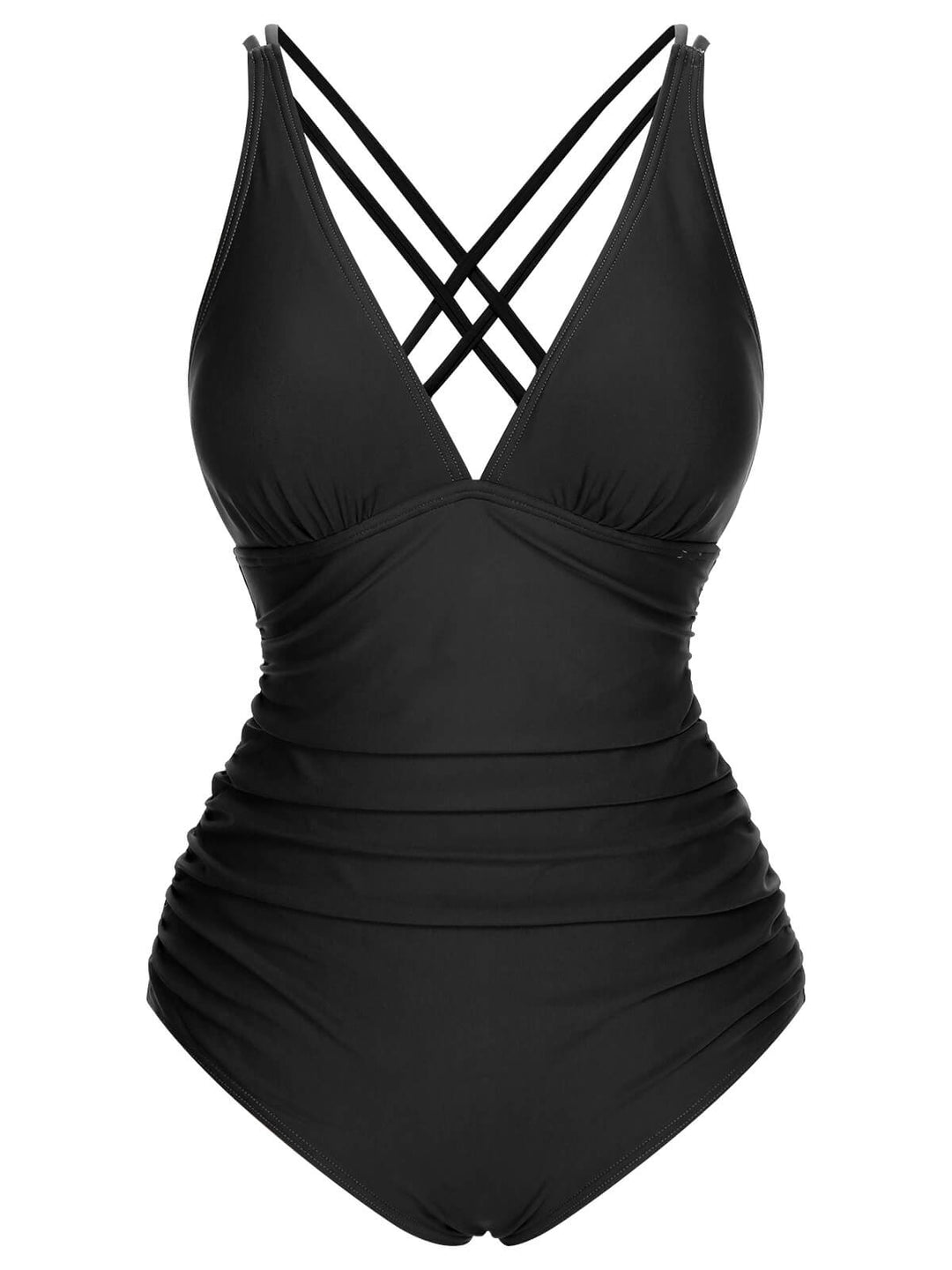 Solid V-Neck One-Piece Swimsuit: Riviera elegance, reimagined for her