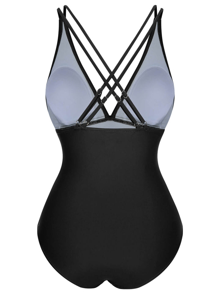 Solid V-Neck One-Piece Swimsuit — because glamour never goes out of style