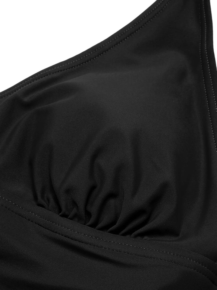 Solid V-Neck One-Piece Swimsuit — poolside glamour meets sun-drenched confidence