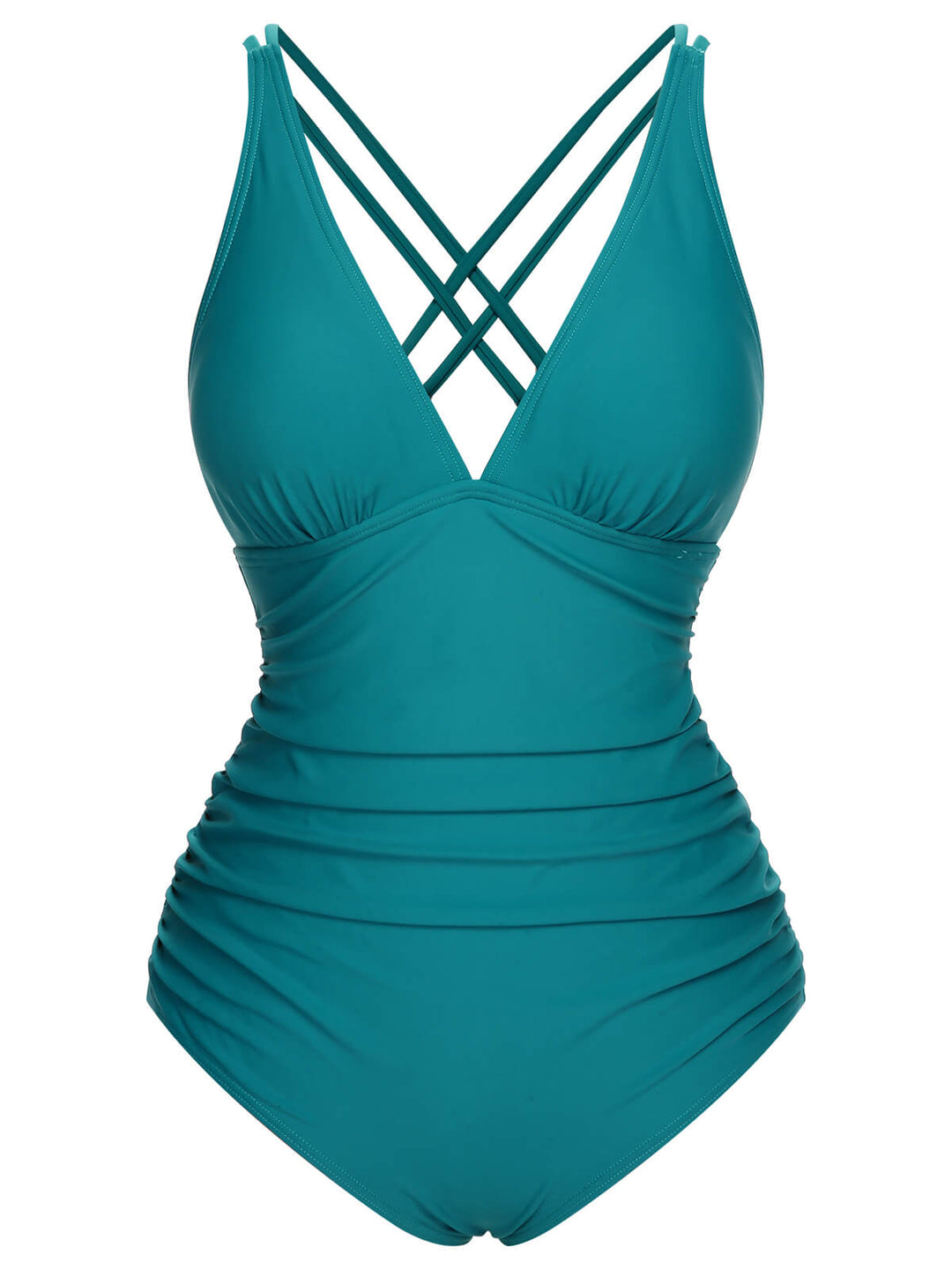 Solid V-Neck One-Piece Swimsuit — because glamour never goes out of style