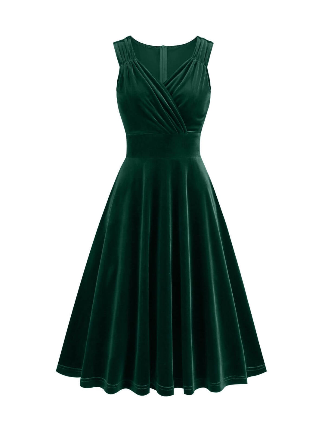This 1950s Solid V-Neck Pleated Velvet Dress wraps her in 1950s elegance, one twirl at a time