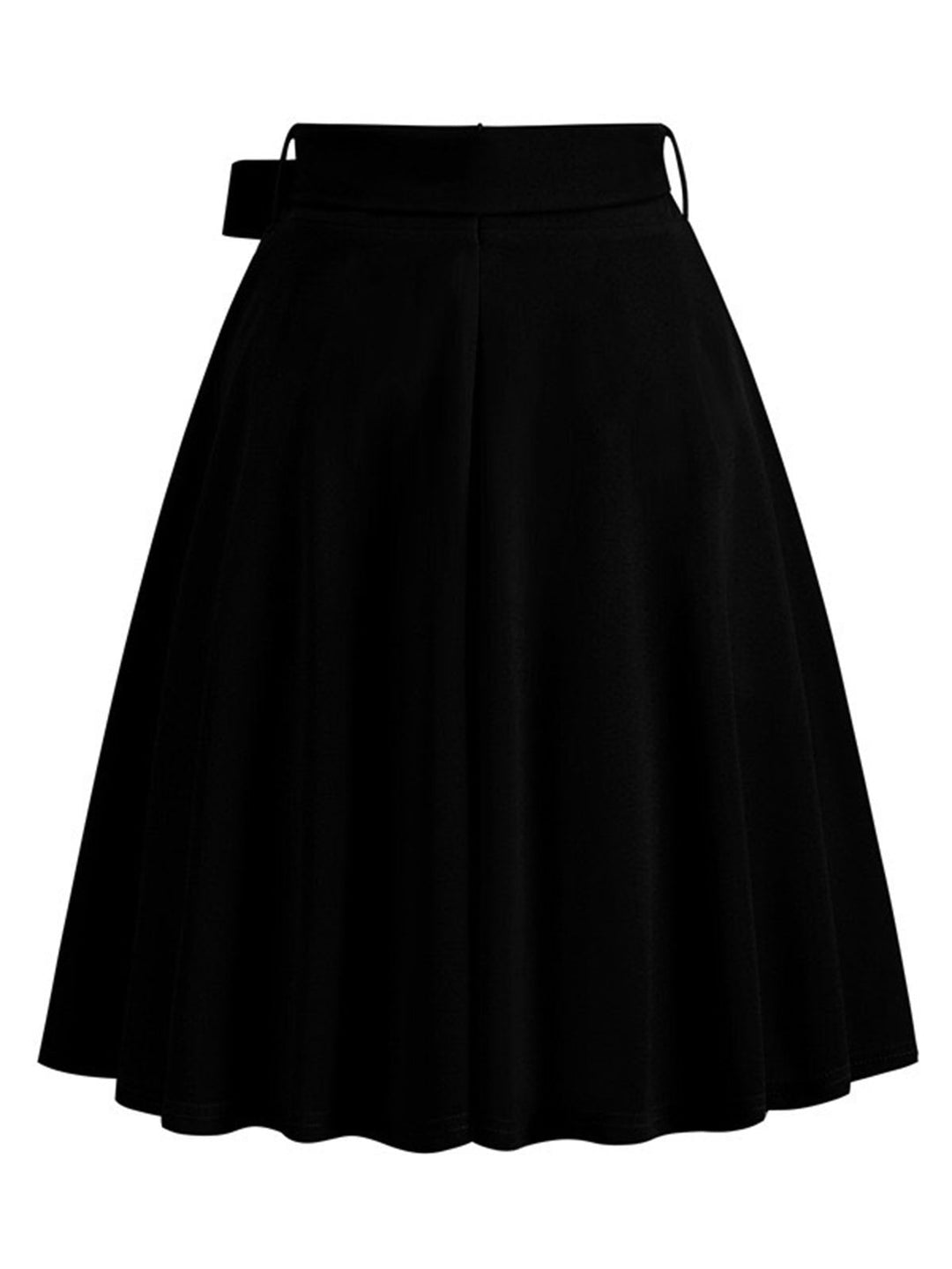1950s Solid Waist Tie Swing Skirt: 1950s grace for the woman who dances through life
