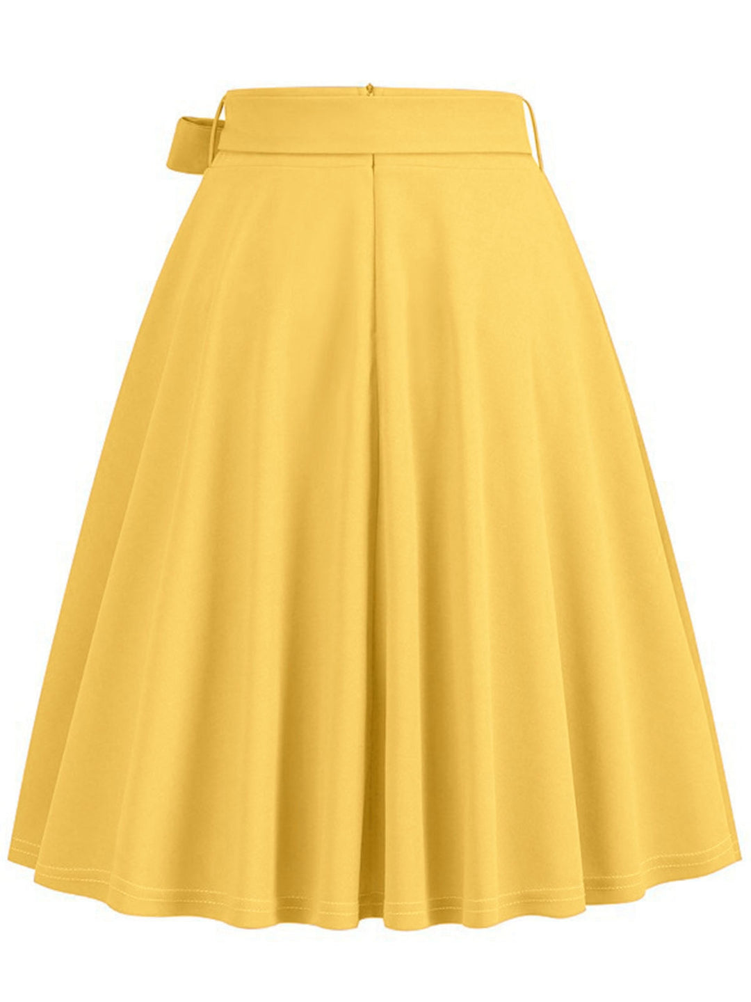 She sways in this 1950s Solid Waist Tie Swing Skirt and it&