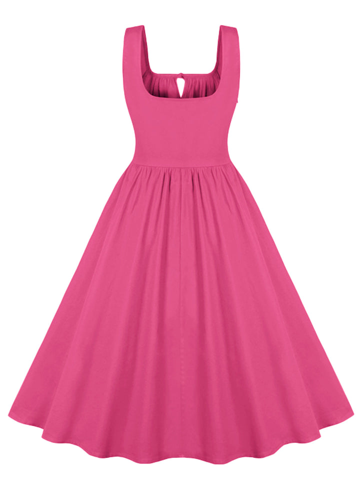 1950s Solid Wide Strap Dress, vintage dress, retro fashion, rockabilly, pin-up fashion - perfect for women who love vintage and retro fashion