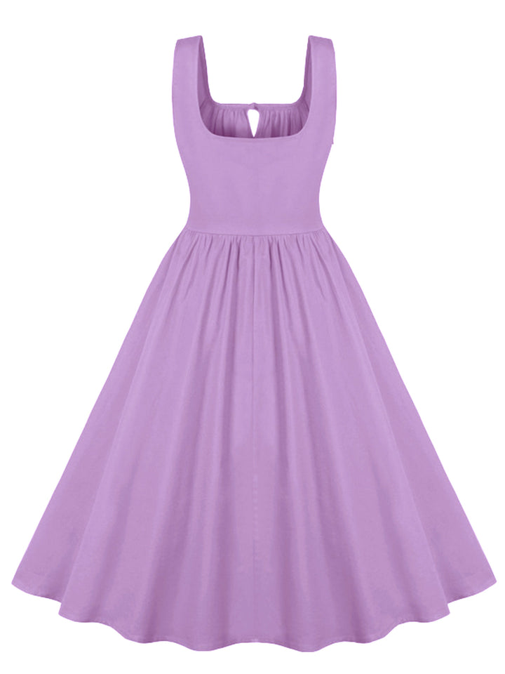 1950s Solid Wide Strap Dress, vintage dress, retro fashion, rockabilly, pin-up fashion - perfect for women who love vintage and retro fashion