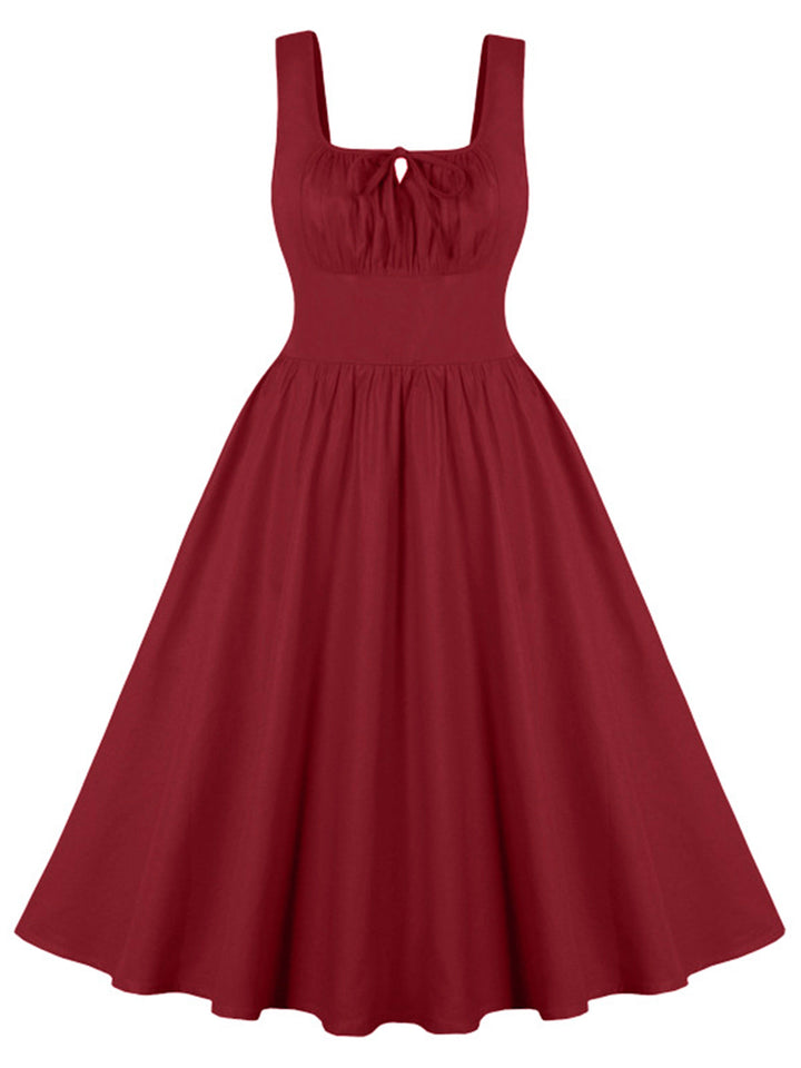 1950s Solid Wide Strap Dress, vintage dress, retro fashion, rockabilly, pin-up fashion - perfect for women who love vintage and retro fashion