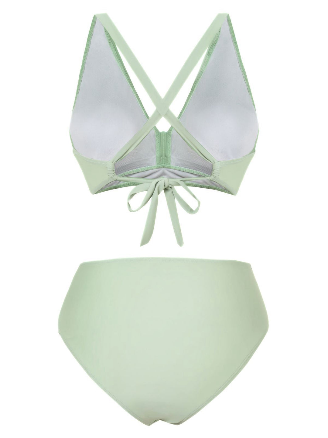 1950s Solid Wrap Crisscross High Waist Bikini Set | vintage swimwear, retro swimsuit, pin-up style - perfect for retro fashion enthusiasts