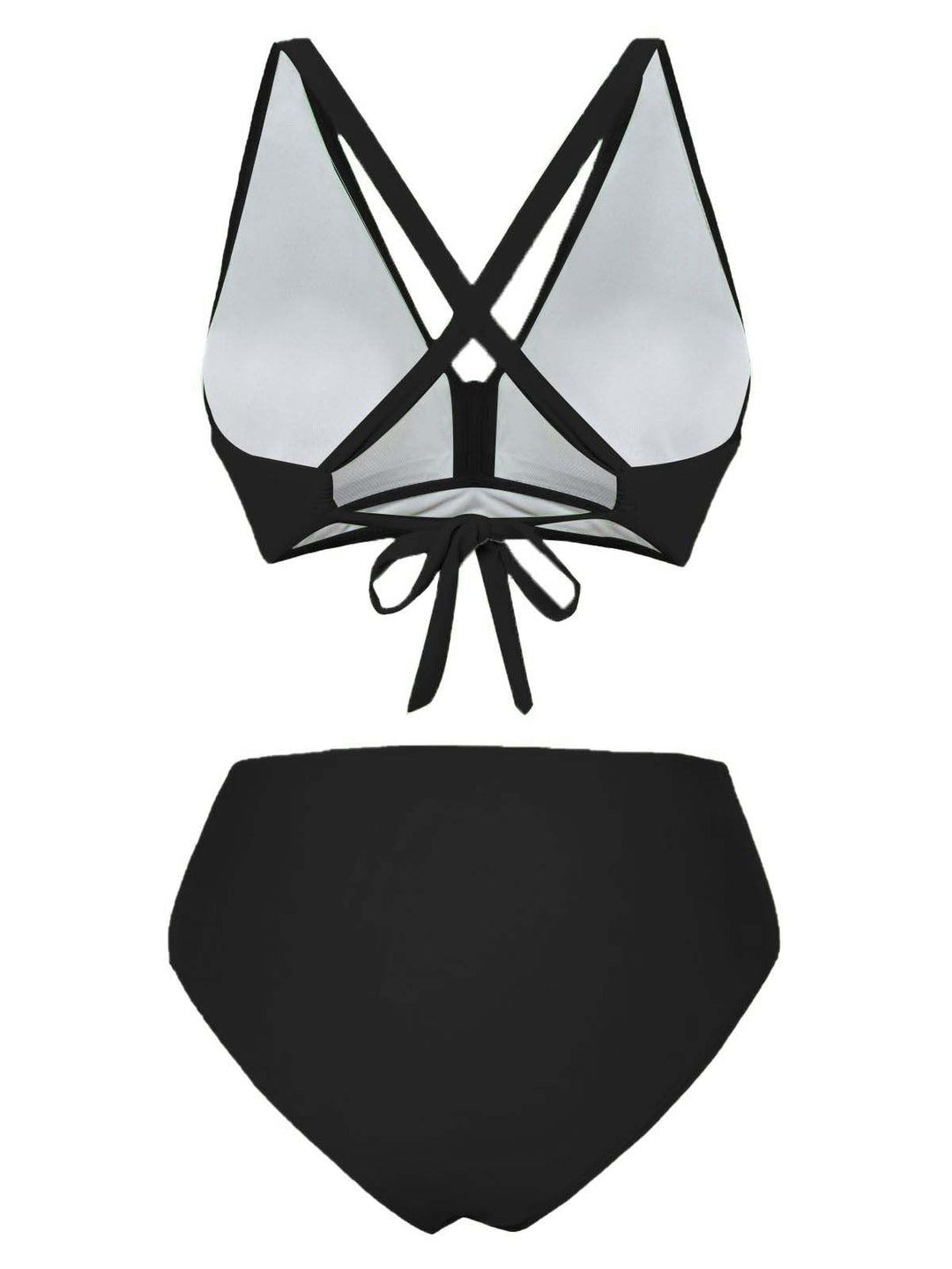 1950s Solid Wrap Crisscross High Waist Bikini Set: beautiful vintage swimwear, retro swimsuit, pin-up style with timeless appeal