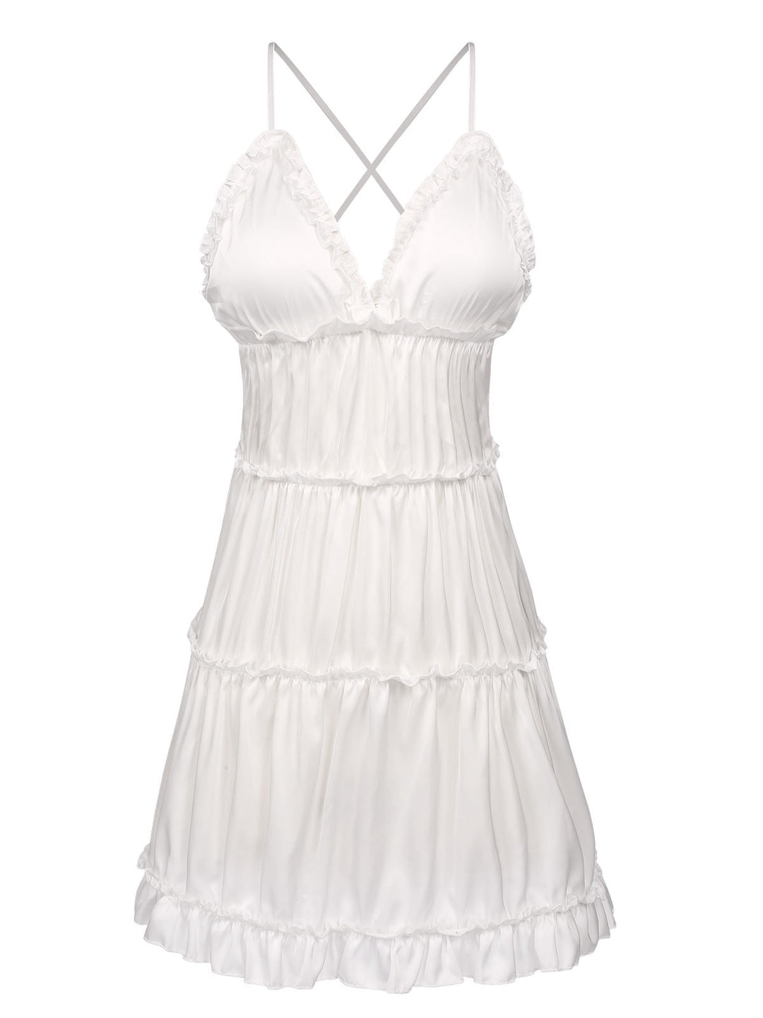 Solid Wrinkle Spaghetti Straps Nightgown, vintage fashion, retro style - perfect for women who love vintage and retro fashion