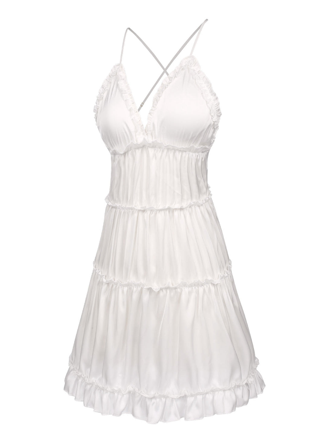 Solid Wrinkle Spaghetti Straps Nightgown, vintage fashion, retro style - perfect for women who love vintage and retro fashion