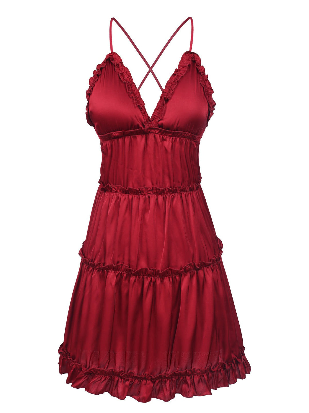 Solid Wrinkle Spaghetti Straps Nightgown, vintage fashion, retro style - perfect for women who love vintage and retro fashion