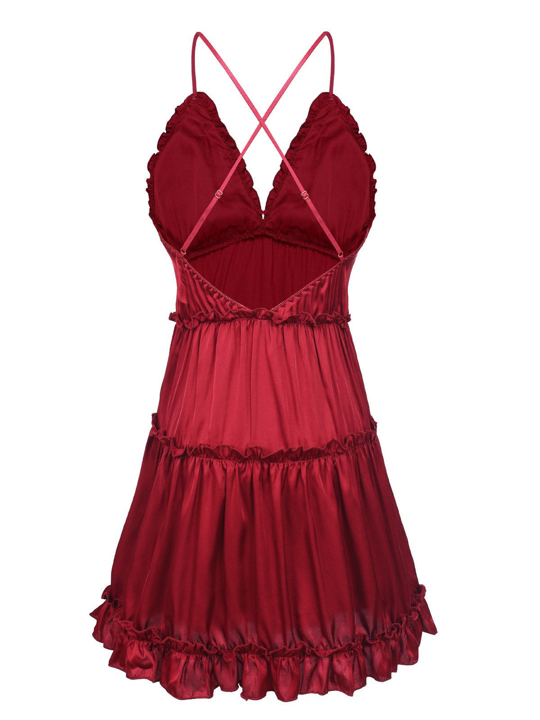 Solid Wrinkle Spaghetti Straps Nightgown, vintage fashion, retro style - perfect for women who love vintage and retro fashion