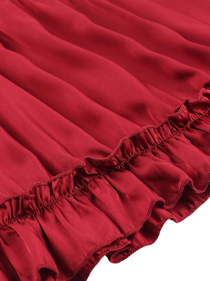 Solid Wrinkle Spaghetti Straps Nightgown, vintage fashion, retro style - perfect for women who love vintage and retro fashion