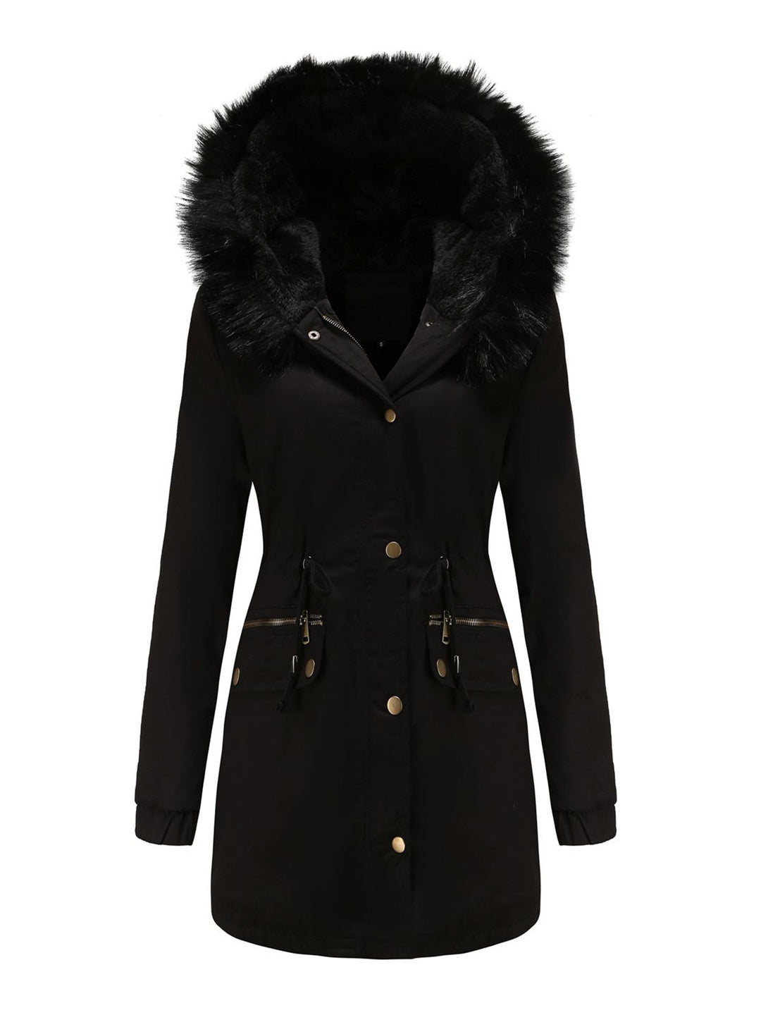 1950s Solid Zipper Fur Trimmed Coat: timeless style reimagined