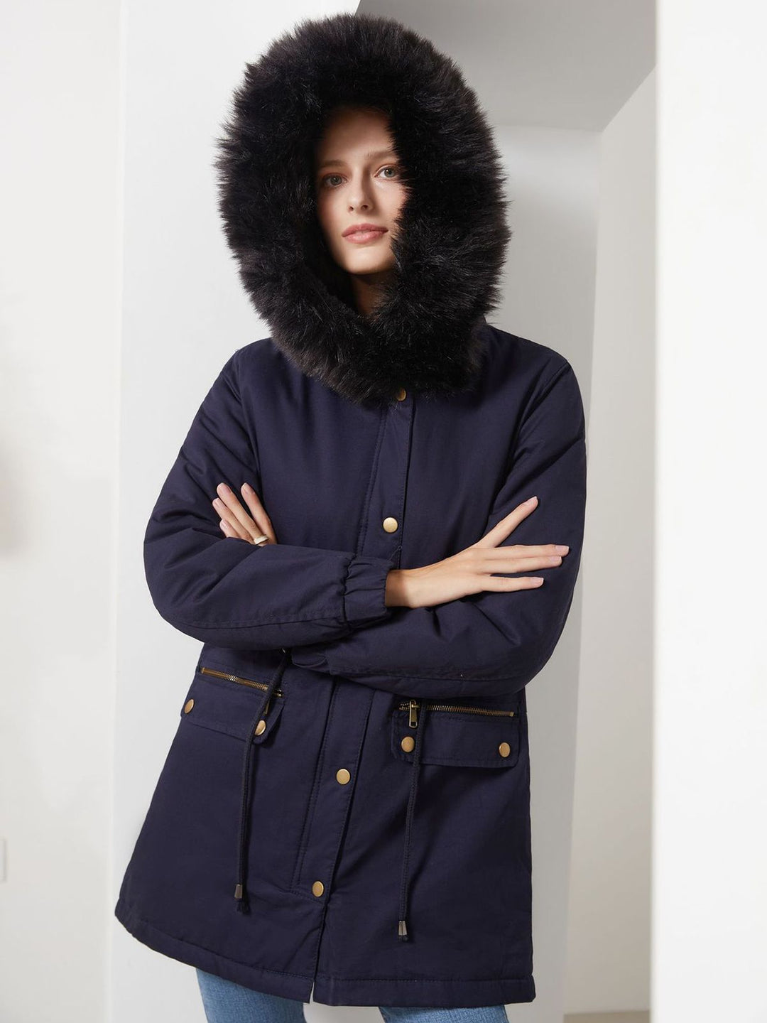 1950s Solid Zipper Fur Trimmed Coat — vintage elegance for the modern woman