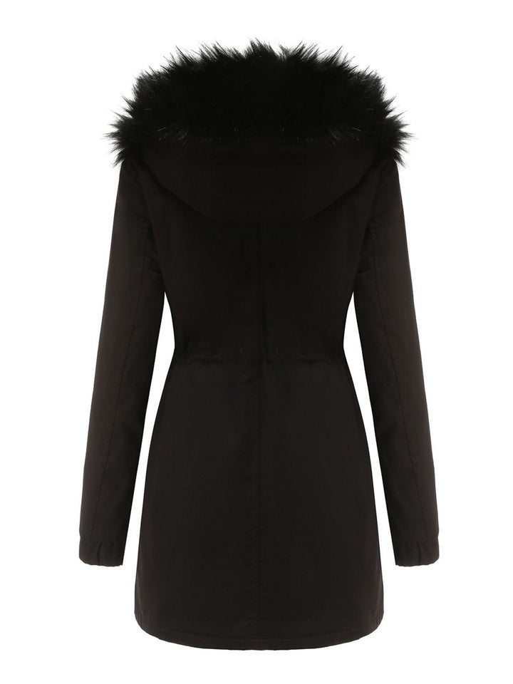 1950s Solid Zipper Fur Trimmed Coat — vintage elegance for the modern woman