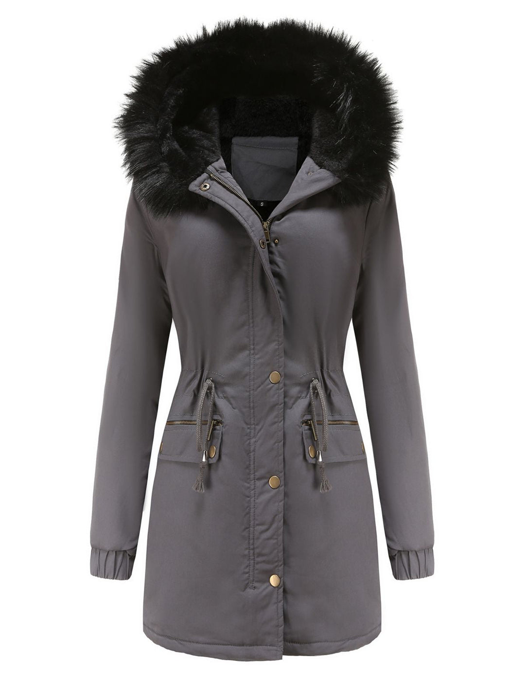 1950s Solid Zipper Fur Trimmed Coat: timeless style reimagined