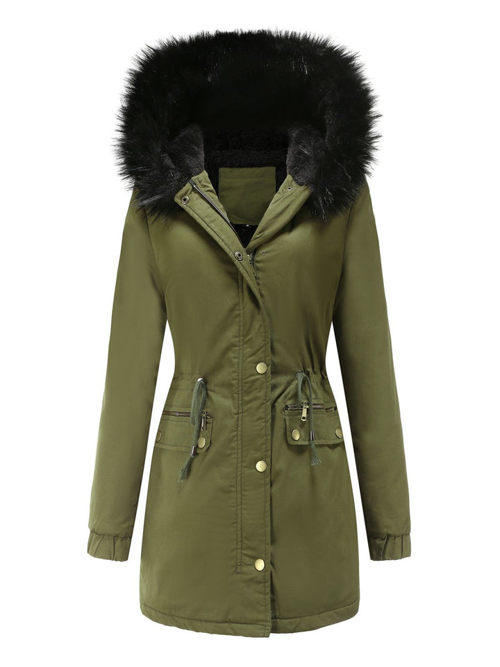 1950s Solid Zipper Fur Trimmed Coat — vintage elegance for the modern woman