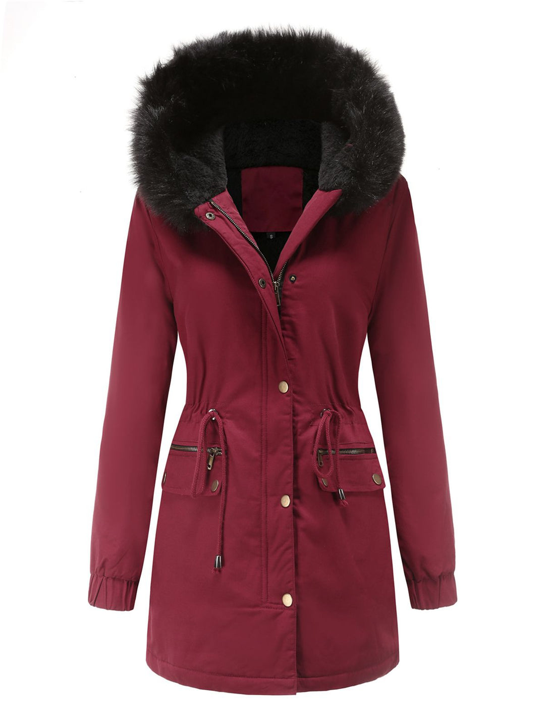 1950s Solid Zipper Fur Trimmed Coat: timeless style reimagined