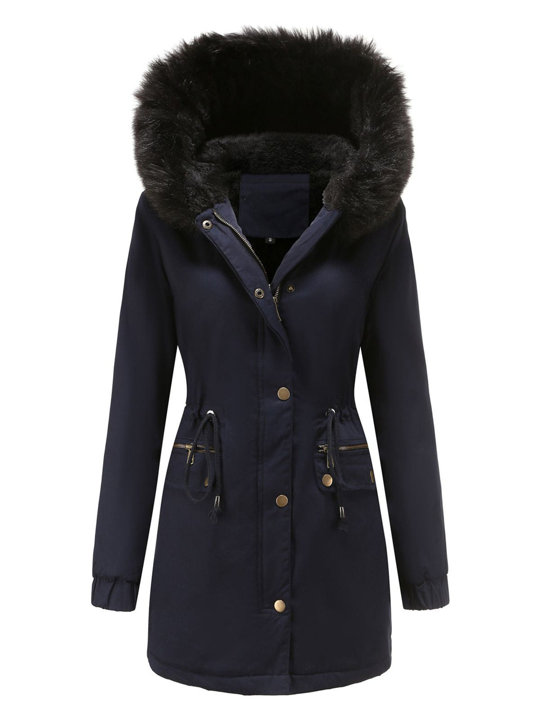 1950s Solid Zipper Fur Trimmed Coat: timeless style reimagined