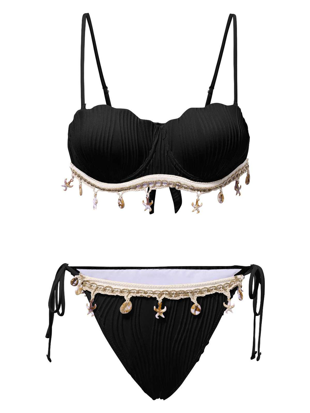 1950s Spaghetti Strap Beach Seashell Starfish Bikini — because 1950s glamour never goes out of style