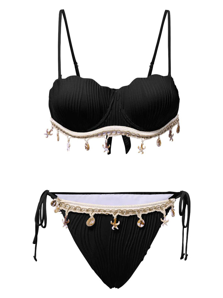 1950s Spaghetti Strap Beach Seashell Starfish Bikini — because 1950s glamour never goes out of style