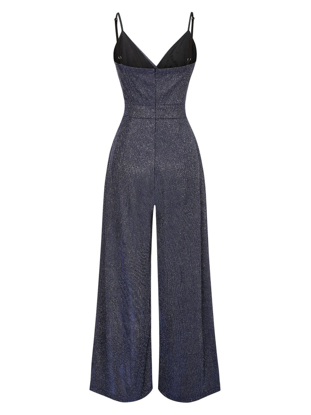1950s Spaghetti Strap Deep V-Neck Jumpsuit: timeless 1950s elegance she makes her own
