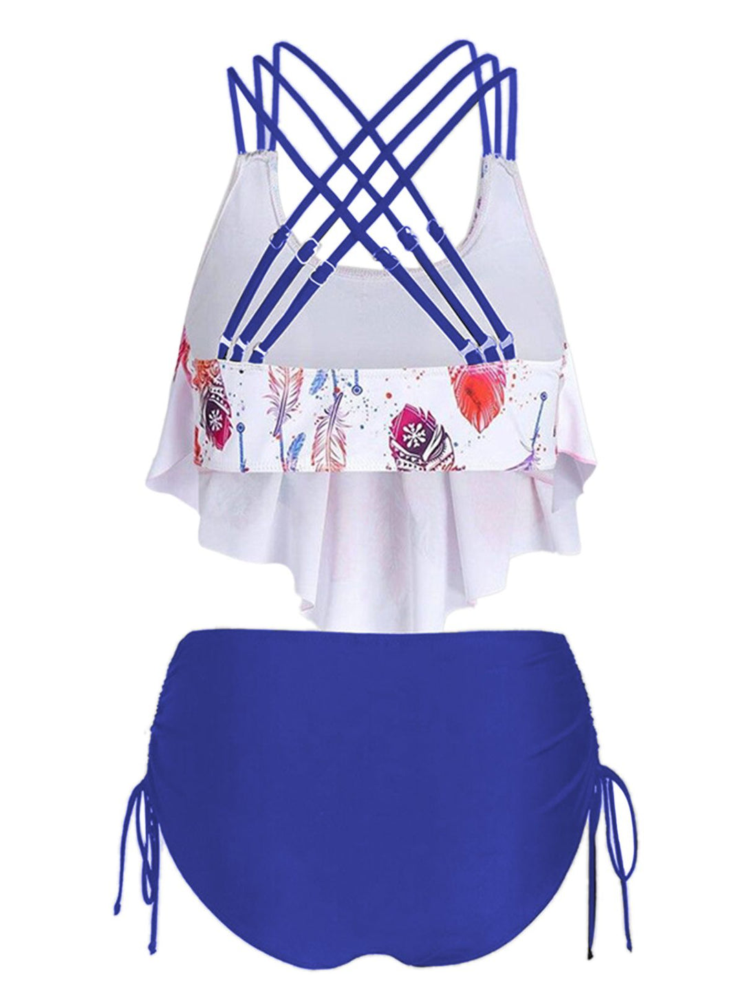 1950s Spaghetti Strap Feather Tankini Set — vintage elegance for the modern woman