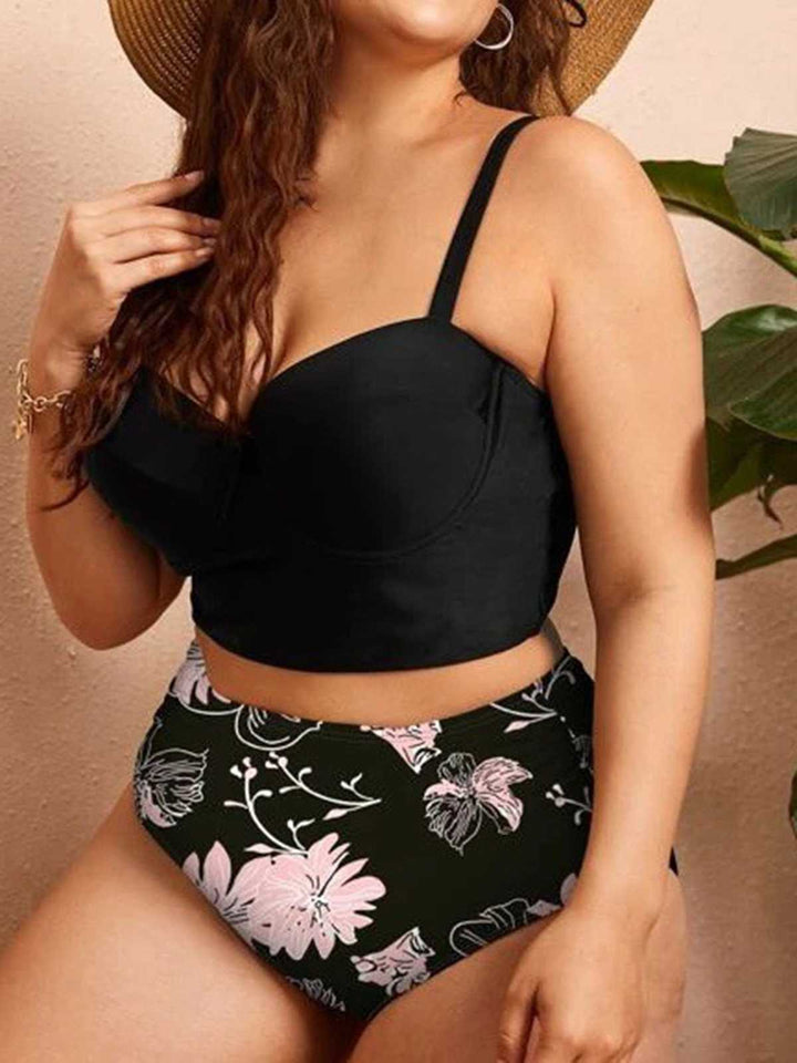 This Spaghetti Strap Floral Swimsuit carries vacation dreams in every stitch