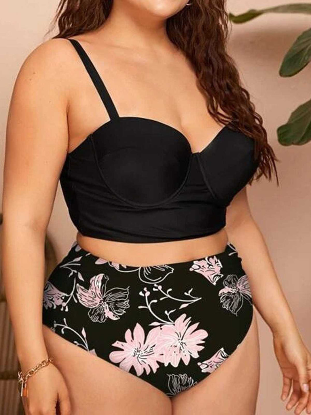 Spaghetti Strap Floral Swimsuit — because glamour never goes out of style
