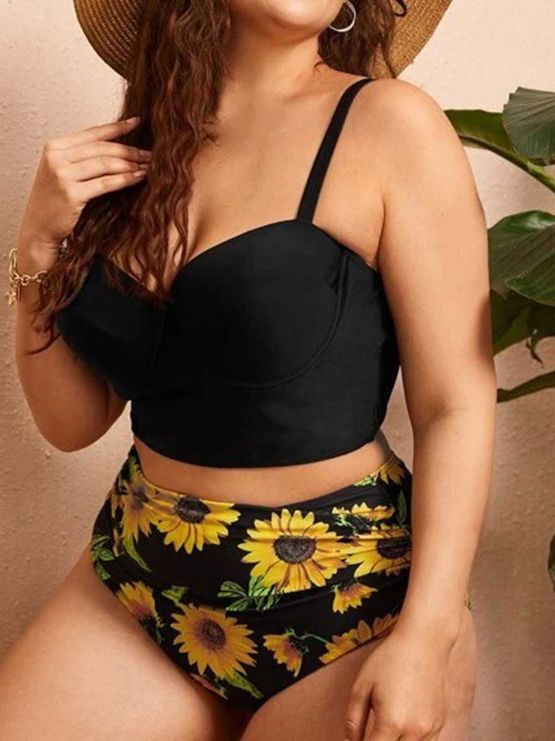 This Spaghetti Strap Floral Swimsuit carries vacation dreams in every stitch