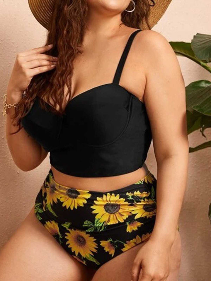 This Spaghetti Strap Floral Swimsuit carries vacation dreams in every stitch