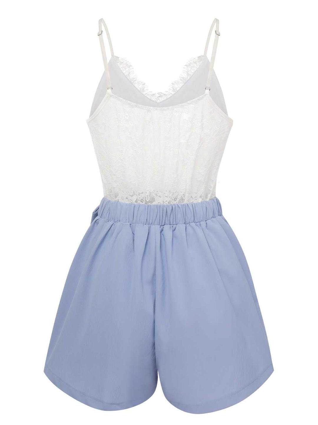 This 1950s Spaghetti Strap Lace Patchwork Romper whispers 1950s secrets to those who notice