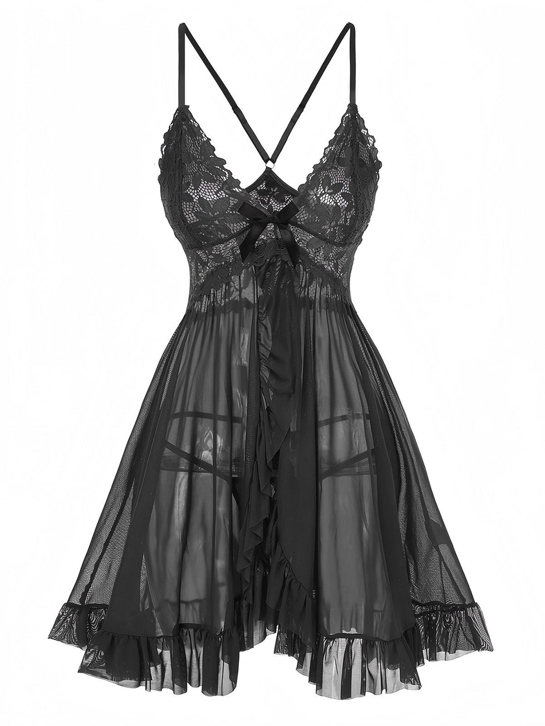 Spaghetti Strap Lace Sheer | | vintage dress, retro fashion
