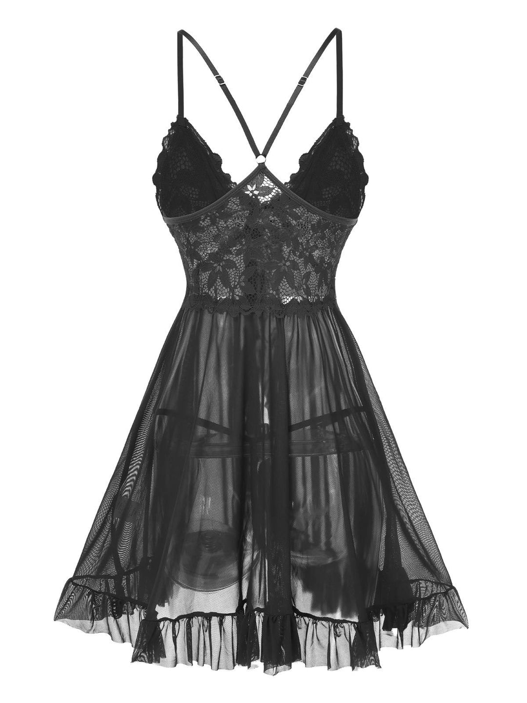 Spaghetti Strap Lace Sheer | | vintage dress, retro fashion