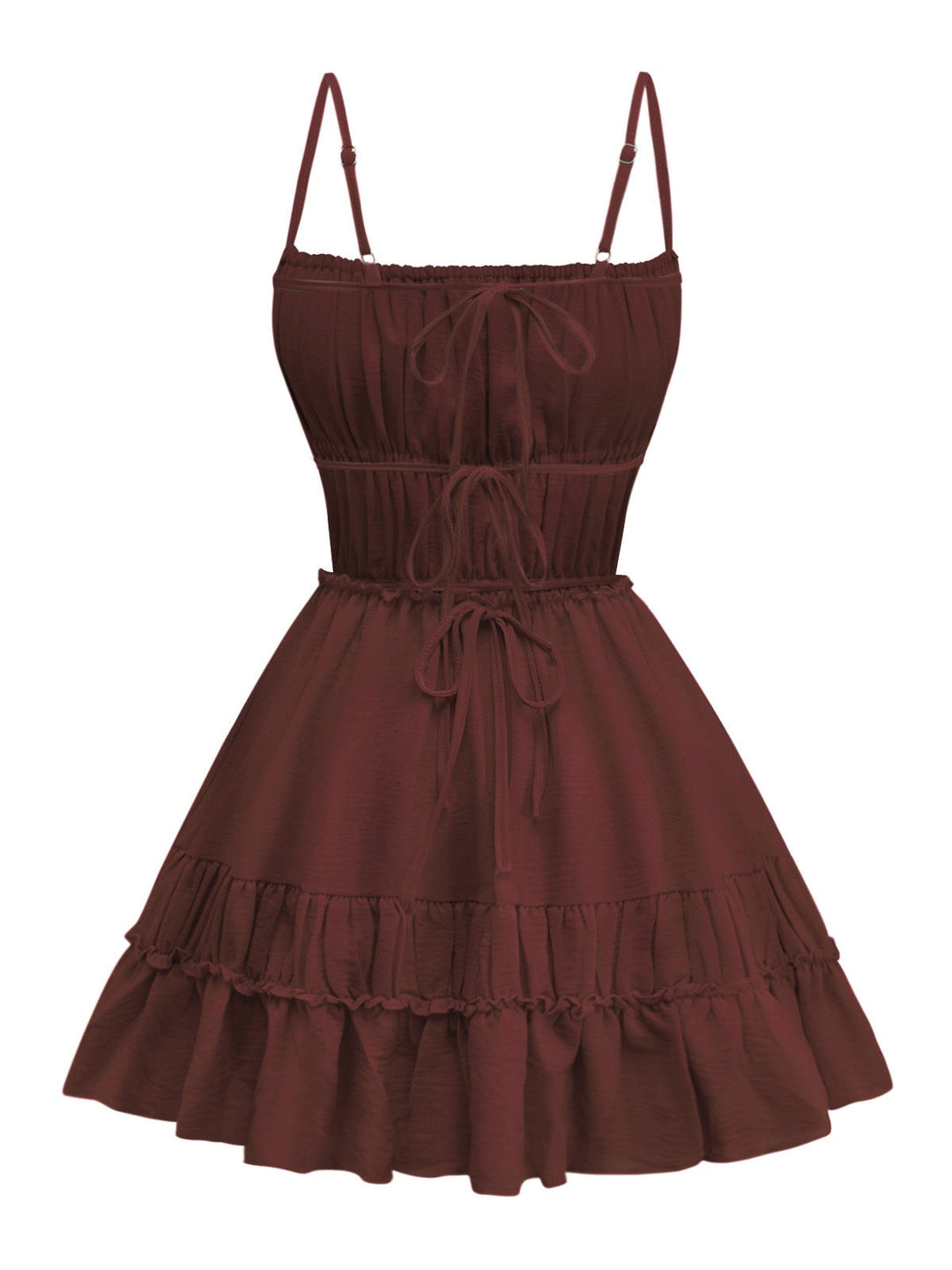 1950s Spaghetti Strap Lace-Up Backless Skater Dress - vintage dress, retro fashion, rockabilly