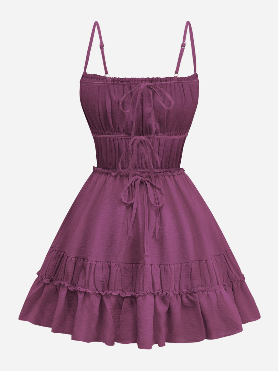 1950s Spaghetti Strap Lace-Up Backless Skater Dress - vintage dress, retro fashion, rockabilly
