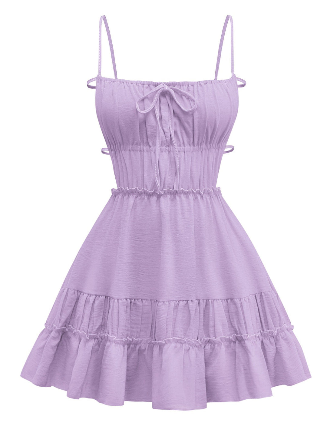 1950s Spaghetti Strap Lace-Up Backless Skater Dress - vintage dress, retro fashion, rockabilly